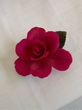 VINTAGE Napoleon Italy Capodimonte Porcelain Rose